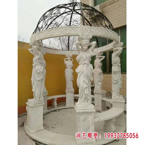 晚霞紅映歐式涼亭 定西青石雕塑的藝術與浪漫